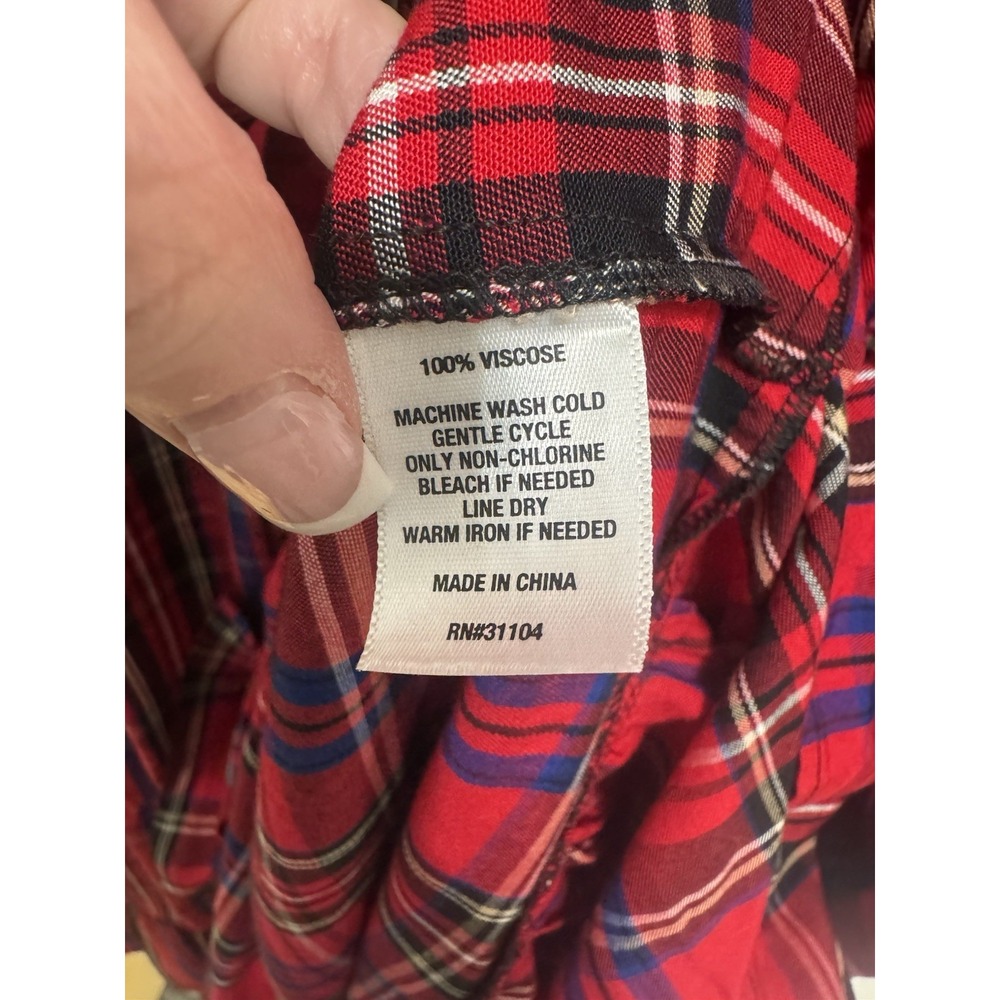 Chaps Tartan Plaid Tiered Maxi Dress XL Holiday Preppy Christmas Long Sleeves - Picture 6 of 6